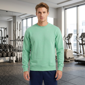 Sweat-shirt à col rond en jersey respirant 100% coton tricoté marron pour homme, avec étiquette personnalisée, couleur unie, manches longues, vêtements d'hiver - Product Image 6