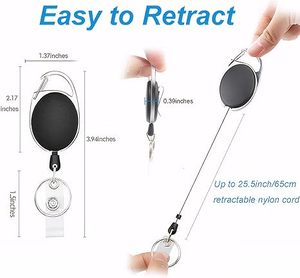 Porte-badge rétractable avec mousqueton et clip ceinture, porte-clés, support de carte d'identité, cadeau pour employé de bureau ou infirmière, disponible en entrepôt local - Product Image 2
