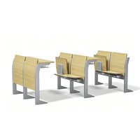 Chaise d'auditorium moderne fixe avec tablette d'écriture pour usage scolaire