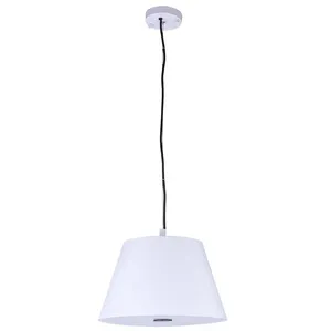 Lámpara de Techo Ajustable de Tamaño Largo con Pantalla de Lino Blanco para Decoración de Hotel, Bar o Tienda - Product Image 1