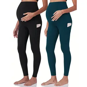 Bán Buôn Cao Eo Yoga Xà Cạp 2 Pcs Với Túi Mềm Mại Trọng Lượng Nhẹ Nhanh Chóng Khô Căng Yoga Tập Thể Dục Thai Sản Quần Cho Phụ Nữ