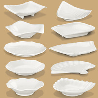 Ensemble de vaisselle en mélamine de forme ronde blanche personnalisée en gros pour restaurant