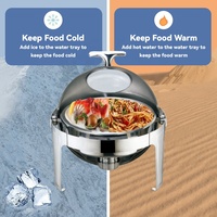 Plat de service de luxe en acier inoxydable doré unique pour buffets, réchaud alimentaire pour mariages et événements spéciaux