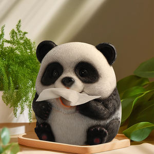 Salon décoration Table à thé décor à la maison boîte à mouchoirs créatif mignon Panda boîte à mouchoirs Statue résine Sculpture - Product Image 5