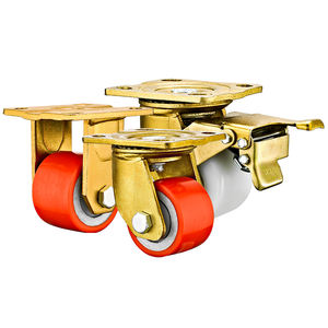 Roulettes de <span class=keywords><strong>3</strong></span> "en nylon et PU à profil bas et centre de gravité pour chariots et charges lourdes. - Product Image 2