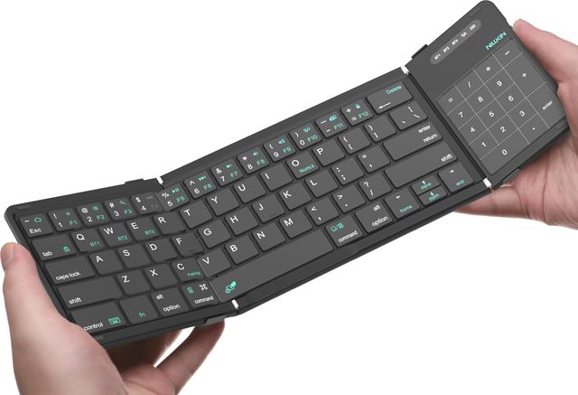 OEM ODM 50 Foldable Keyboard with Trackpad Numpad FullSize Travel Portable Keyboard for Tablet Laptop Smartphone Trip