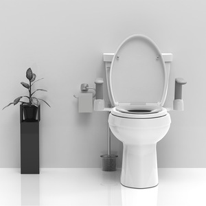 Barra de apoyo plegable Dakang para inodoro, capacidad de carga de 150 kg, instalación sin taladro, para ancianos, embarazadas, discapacitados, ayuda de seguridad para el baño - Product Image 2
