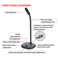Interfaz de Audio Profesional MK100 para Cambio de Voz, Modulador de Voz en Tiempo Real para Juegos y Transmisiones en Vivo para Android, iOS y PC
