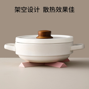 Folding Heat Insulation Placemat <b>Pot</b> Mat Cup Bowl Mat <b>Vegetable</b> Plate Clay <b>Pot</b> Anti-scalding Table Mat Household High - Product Image 5