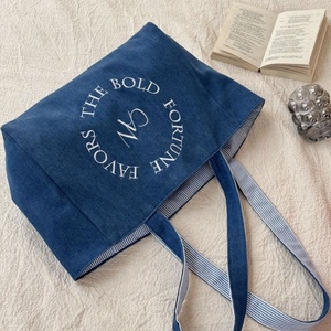 Bolsa de Mano Reversible de Algodón de 40*25*12cm, Diseño de Patrón Personalizado de Doble Cara para Mujer - Product Image 5