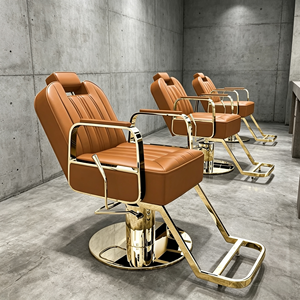 Barber shop shaving reclining chair hair <b>salon</b> hair styling chair coloring area stainless steel hair cutting <b>stool</b> barber chair - Product Image 2