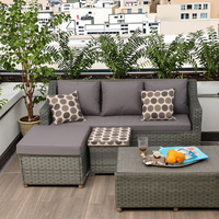 Ensemble de canapés de jardin en rotin moderne 9 places, mobilier d'extérieur confortable pour parc, appartement, salle de sport, salon, cour, résistant aux UV