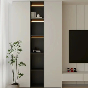 Meuble TV mural sur mesure pour salon, unité de rangement intégrée avec écran de fond - Product Image 6