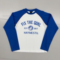 T-shirt à manches longues raglan personnalisé en coton 100% imprimé, coupe ample, contraste de couleurs, pour fabricants