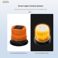 Balise de chantier magnétique à clignotement contrôlé par la lumière, signalisation de sécurité routière LED solaire pour véhicules