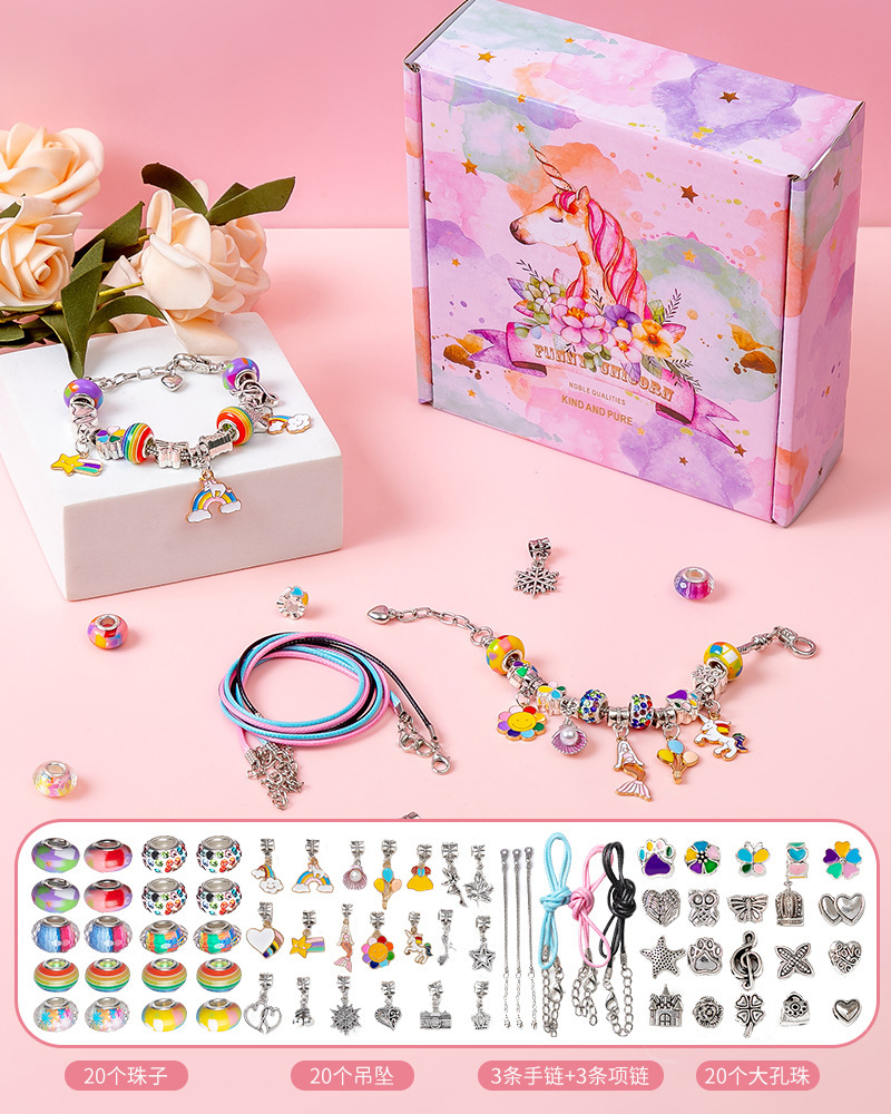 Bracciale con perline [caramelle arcobaleno] dal design semplice