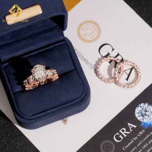 Bague de fiançailles en diamant de luxe, bijoux fins, argent sterling 925, diamant moissanite VVS pour femmes avec GRA - Product Image 5