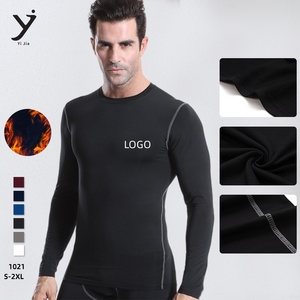 Vêtements de sport pour homme, haut de gamme, manches longues, doublure polaire, hiver, PRO fitness. - Product Image 1