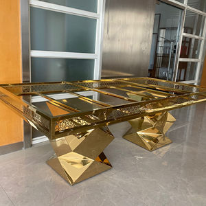 Modern Wedding Stainless Steel Golden Luxury Event Rentals <strong>Dining</strong> <strong>Butterfly</strong> <strong>Table</strong> - Product Image 5