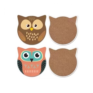 Sottobicchiere in ceramica con testa di cane gatto eco-friendly con sughero assorbente per bere animali da compagnia sublimazione personalizzato sottobicchieri stampa in bianco - Product Image 5
