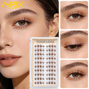 A-RIX Brown DIY <b>Cluster</b> <b>Lashes</b> Natural Dark Brown Self-Grafting Eyelash Individual <b>Clusters</b> Soft Faux Mink Private Label - Product Image 5