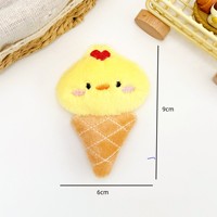 Porte-clés en peluche pingouin mignon en forme de cornet de crème glacée, Décoration de sac en peluche, Broche