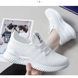 Hongyan Fly weaving mesh top sports shoes female students Korean trend running small white shoes