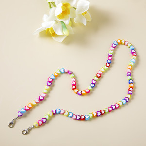 Acrylic Heart Shaped Mask Chain Seven Color Reusable For Children Glasses Care - Product Image 5