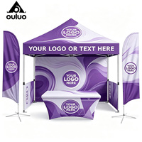 Tente carrée en acier 10x10 pieds personnalisable avec impression, publicitaire, en tissu polyester imperméable, impression couleur par transfert thermique, pour salon professionnel