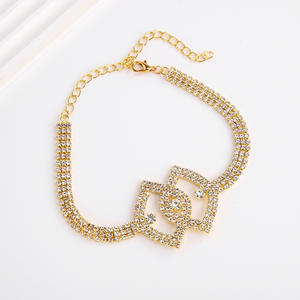 Tobilleras de diamantes de imitación chapadas en oro nuevo americano europeo Venta caliente brillante diamante <span class=keywords><strong>Flash</strong></span> playa pie accesorios moda cuerpo joyería - Product Image 4