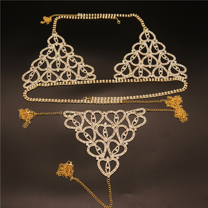 Maille Strass Corps Chaîne Ensemble Plage Poitrine Ventre Bikini Discothèque Partie Soutien-Gorge Du Sein Chaînes - Product Image 4