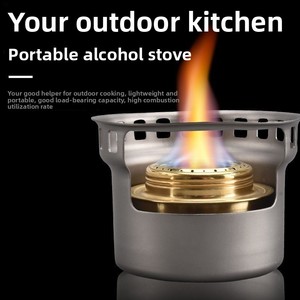 Réchaud portable en alliage d'aluminium coupe-vent avec base chauffante détachable pour camping, pique-nique, café, cuisson, barbecue - Product Image 3