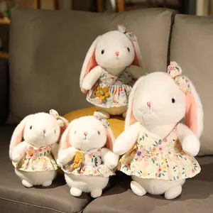 फैक्टरी बिक्री 23/30/38cmBunny कपड़ा चीर गुड़िया पोशाक के साथ लवली खरगोश कपड़े लंबे कान खरगोश भरवां पशु नरम खिलौना