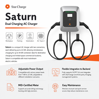 Chargeur EV StarCharge Saturn à double port OCPP pour stations de recharge connectées en réseau, destinées aux parkings commerciaux évoluables