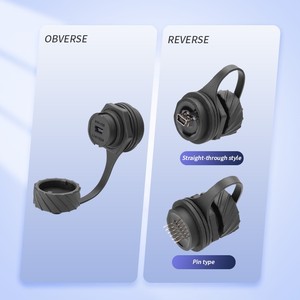 Connecteur <span class=keywords><strong>Mini</strong></span> <span class=keywords><strong>USB</strong></span> <span class=keywords><strong>femelle</strong></span> M20 étanche IP67 à montage sur panneau, <span class=keywords><strong>prise</strong></span> en nylon (type droit et à soudure) avec capuchon - Product Image 3