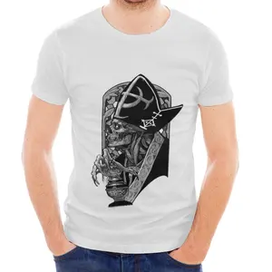 Street Fashion Trends Hip Hop Fluch der Karibik rund um Skeleton Captain Art Design Men individuell bedrucktes T-Shirt