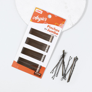 Venta al por mayor de horquillas personalizadas horquillas de oro negro con embalaje niñas y mujeres de primera calidad pequeña novia Bobby Pin para todo tipo de cabello - Product Image 1