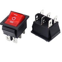 Vente directe usine FUGANG KCD4 Interrupteur à bascule 20A Contact Cuivre-Argent Bouton d'alimentation DPDT Quatre broches Lumineux Six broches