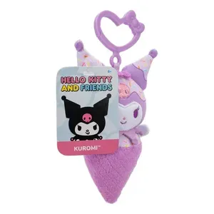 Kitty Friends assortiti Int Hkt0012 Kuromi in morbida pelle portachiavi gelato peluche 10 cm con pelliccia colori assortiti - Product Image 3