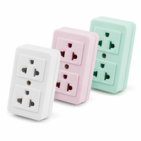 Multiprise mobile durable à trois couleurs et deux prises (220V/110V/125V) pour l'Asie du Sud-Est, Thaïlande
