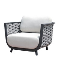 Ensemble de table et chaises pliantes en aluminium pour balcon extérieur, moderne, durable, 6 places, avec coussins, pour usage hôtelier