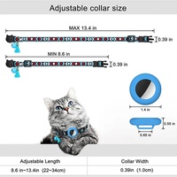 Neues Airtag Haustierhalsband Verstellbares Polyester Schnellverschluss Weiches Bedrucktes Welpen- und Katzenhalsband mit Glocke Anti-Verlust-Halskette Apple Airtag Halter