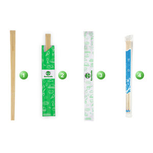 Hoàn toàn đóng gói phân hủy sinh học một thời gian Sushi Vòng đũa dùng một lần với Giấy túi nhựa biểu tượng tùy chỉnh đồ dùng - Product Image 4