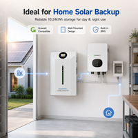 Batería de Almacenamiento Solar Dividida de 10.24kWh, Compatible con Comunicación CAN, Híbrida, Paquete de Baterías LiFePO4 de 51.2V 200Ah para Inversor Growatt