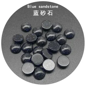 Cabochões de pedra preciosa natural, cabochões de pedra sintética azuis, para brinco, colar, 4 \ 6 \ 8 \ 10 \ 12mm