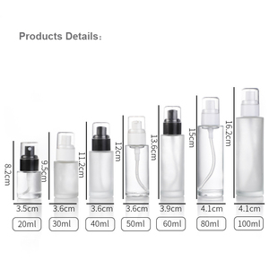 <span class=keywords><strong>Set</strong></span> Botol Kaca Lotion Buram Kustom untuk Krim Wajah, Pompa Semprot, Botol Kosmetik Bulat, dan Stoples Krim untuk Emulsi - Product Image 4