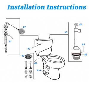Kit de remplacement de valve de chasse d'eau pour toilettes deux pièces, compatible avec Mansfield 211-1112, type tour de 2 pouces, pièces de réparation WC - Product Image 4
