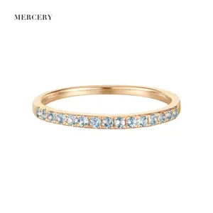 Mercery Set Perhiasan Batu Lahir 12, Perhiasan Cincin Emas 14K 10K 18K Gaya Musim Panas