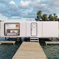 Luxe Moderne 6m Portable Mobile Glamping Espace Capsule Resort Hôtel Petite Maison Conteneur De Luxe En Acier