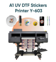 Imprimante d'autocollants LINKO Roll to Roll A1 UV DTF 60 cm avec laminateur pour transfert UV DTF sur gobelets